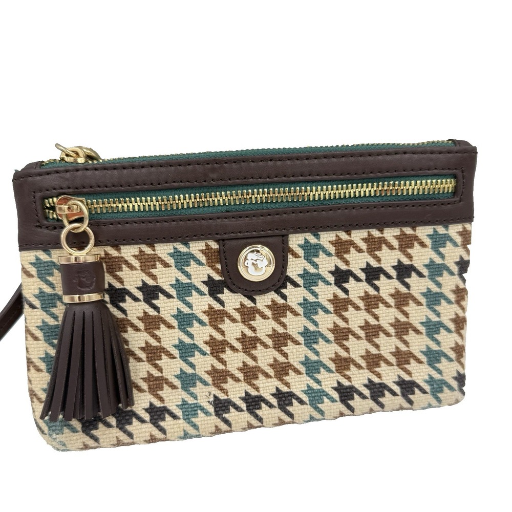 Spartina 449 Daufuskie Island Wristlet Natural Linen & Genuine Leather
